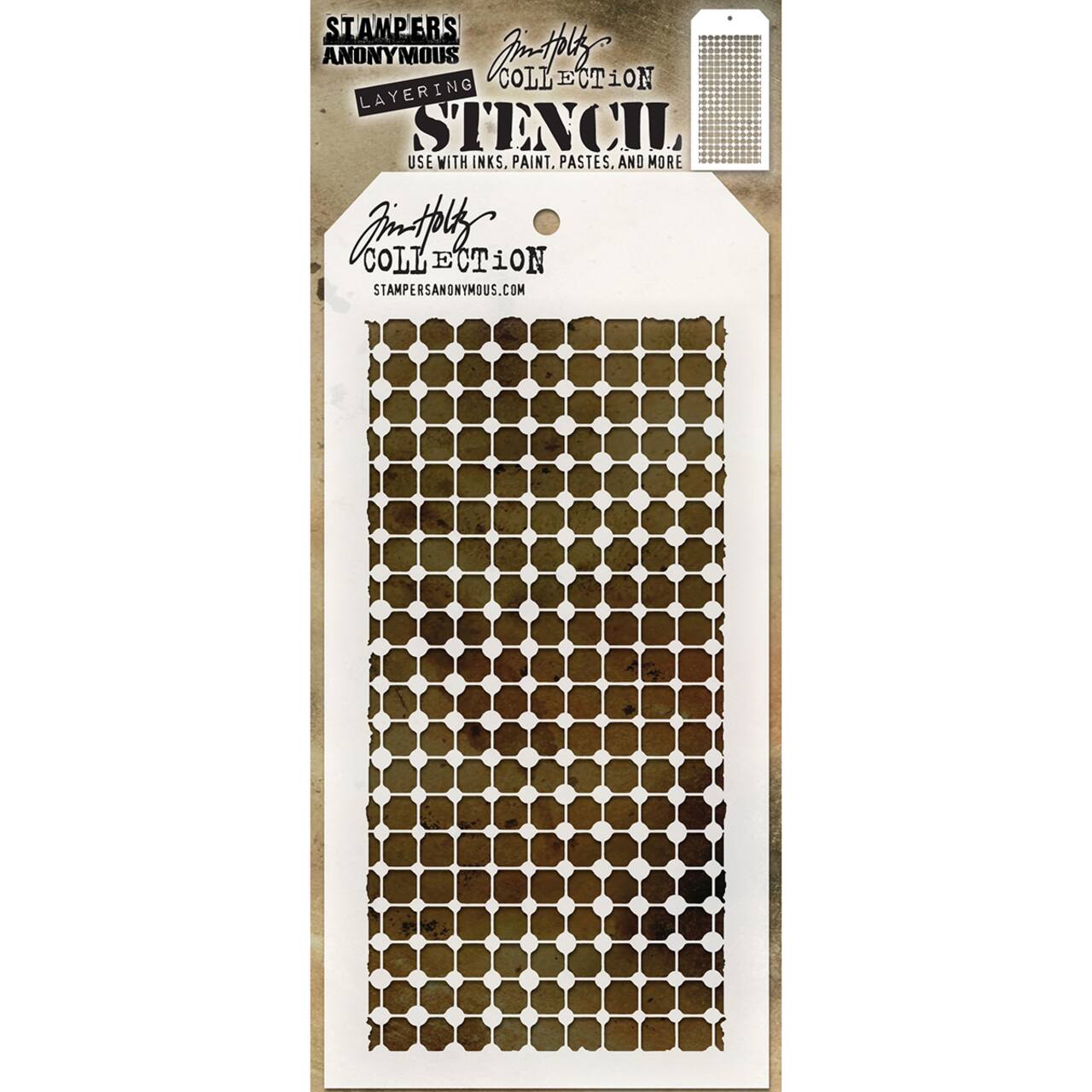 Stampers Anonymous Tim Holtz&#xAE; Grid Dot Layered Stencil